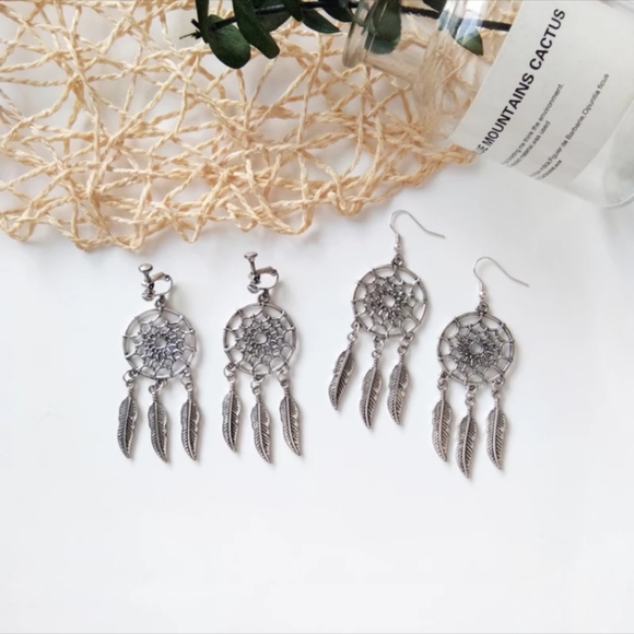 Sliver Dream Catcher Earrings - Picture 1 of 5